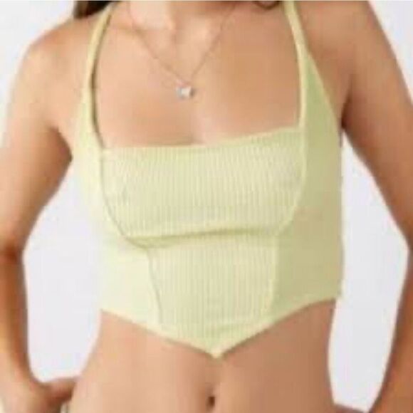 NWT Urban outfitters Out from Under green structured crop top strappy size XS - Picture 2 of 6